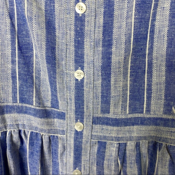 Draper James Blue White Striped Apron Dress Size: 6 - Picture 4 of 13